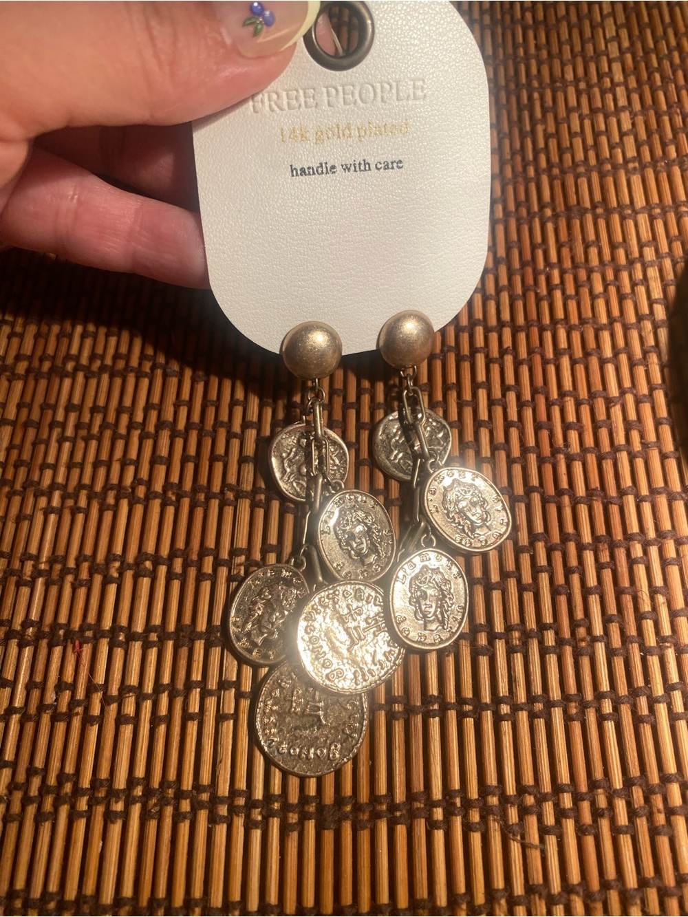 Free People Gold Coin Drop Earrings